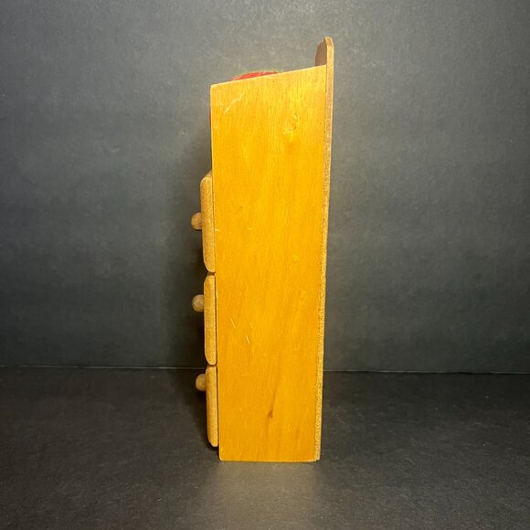 Vintage Hangable Wooden 3 Drawer Sewing Organizer w/ Pincushion Florida Souvenir - Picture 6 of 9